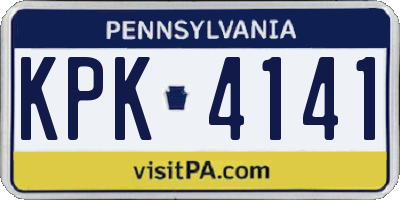 PA license plate KPK4141