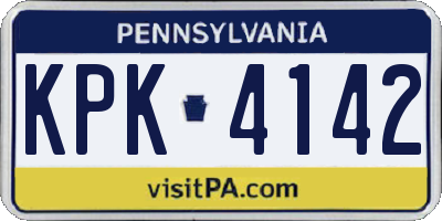 PA license plate KPK4142