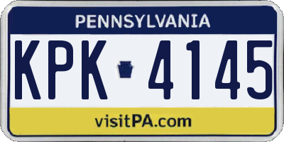 PA license plate KPK4145