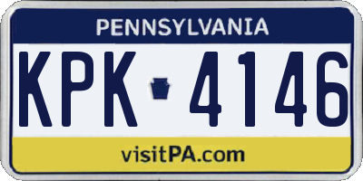 PA license plate KPK4146