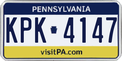 PA license plate KPK4147