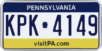 PA license plate KPK4149