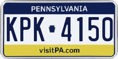PA license plate KPK4150