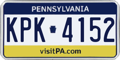 PA license plate KPK4152