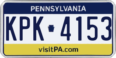 PA license plate KPK4153