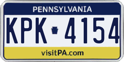 PA license plate KPK4154