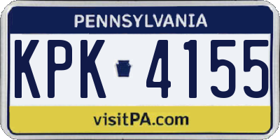 PA license plate KPK4155
