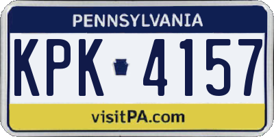 PA license plate KPK4157