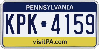 PA license plate KPK4159