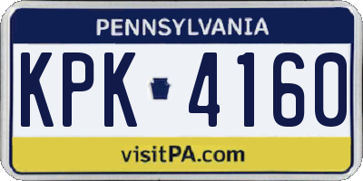 PA license plate KPK4160