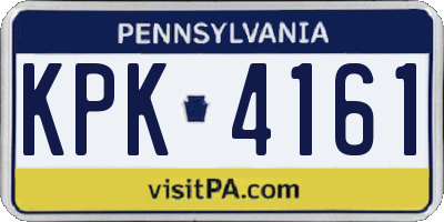 PA license plate KPK4161