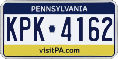 PA license plate KPK4162