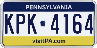 PA license plate KPK4164