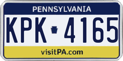 PA license plate KPK4165