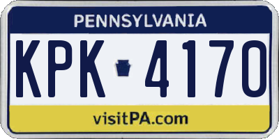 PA license plate KPK4170