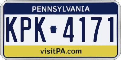 PA license plate KPK4171