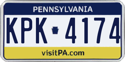 PA license plate KPK4174