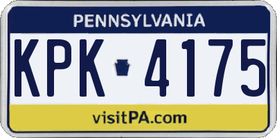 PA license plate KPK4175