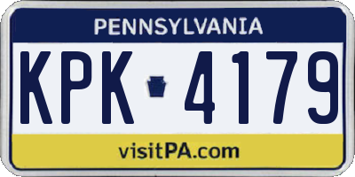 PA license plate KPK4179