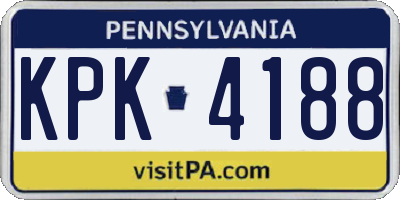PA license plate KPK4188