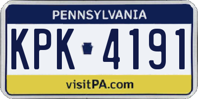 PA license plate KPK4191