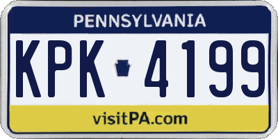 PA license plate KPK4199