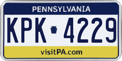 PA license plate KPK4229