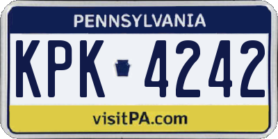 PA license plate KPK4242