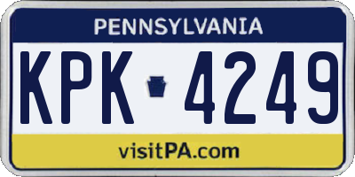 PA license plate KPK4249