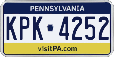 PA license plate KPK4252