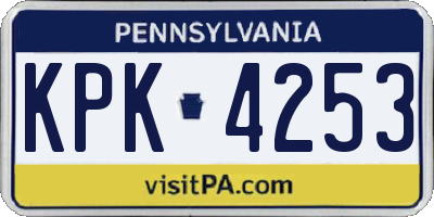 PA license plate KPK4253