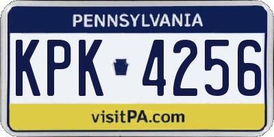 PA license plate KPK4256