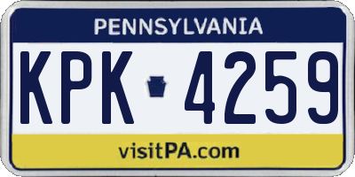 PA license plate KPK4259