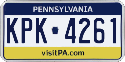 PA license plate KPK4261