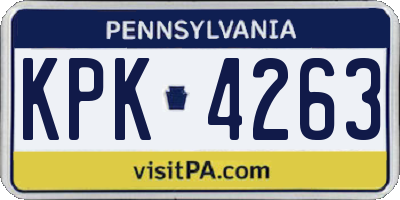 PA license plate KPK4263