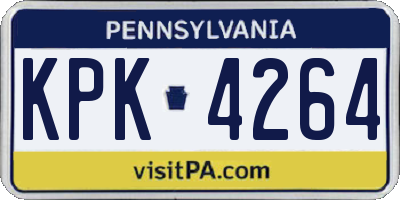 PA license plate KPK4264