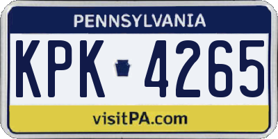 PA license plate KPK4265