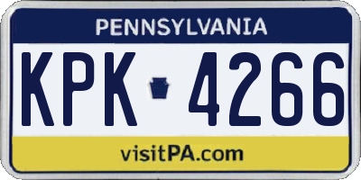 PA license plate KPK4266