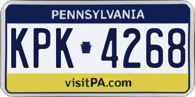 PA license plate KPK4268