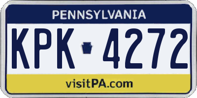 PA license plate KPK4272