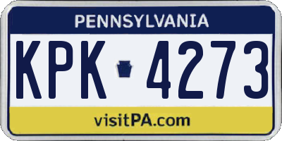 PA license plate KPK4273
