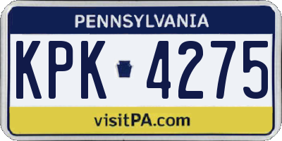 PA license plate KPK4275