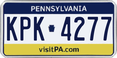 PA license plate KPK4277