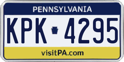 PA license plate KPK4295