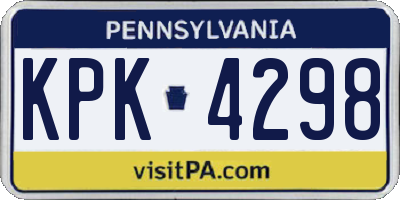 PA license plate KPK4298