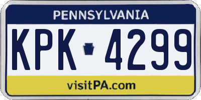PA license plate KPK4299