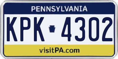 PA license plate KPK4302
