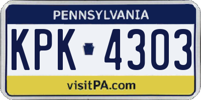 PA license plate KPK4303