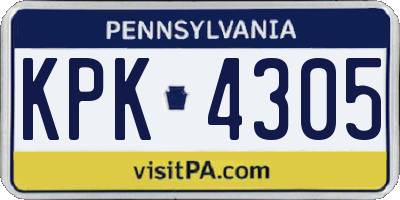 PA license plate KPK4305