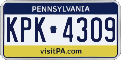 PA license plate KPK4309